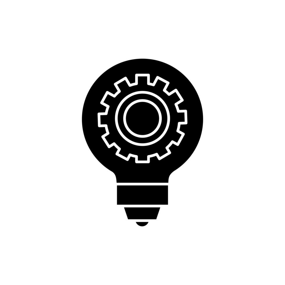 Isolated gear inside light bulb vector design