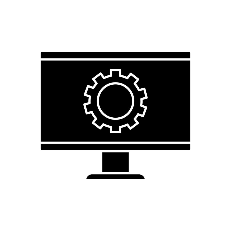 Isolated gear inside computer vector design