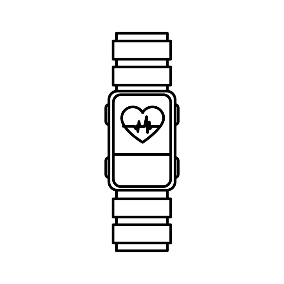 Isolated heart rate watch vector design