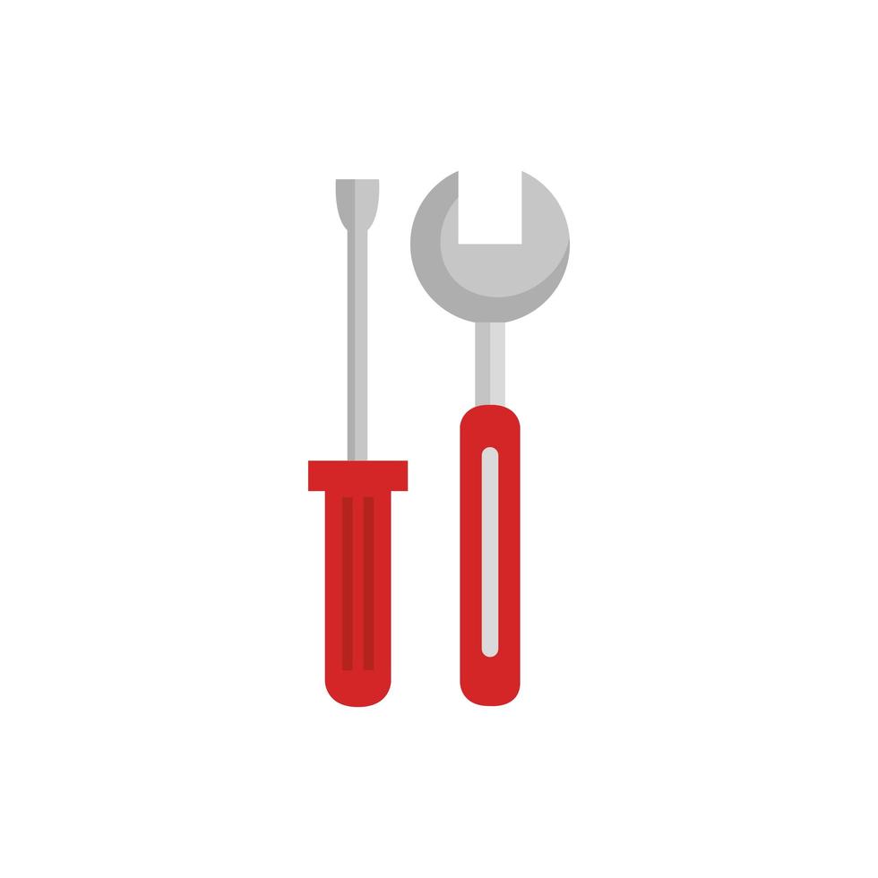 Construction wrench and screwdriver vector design