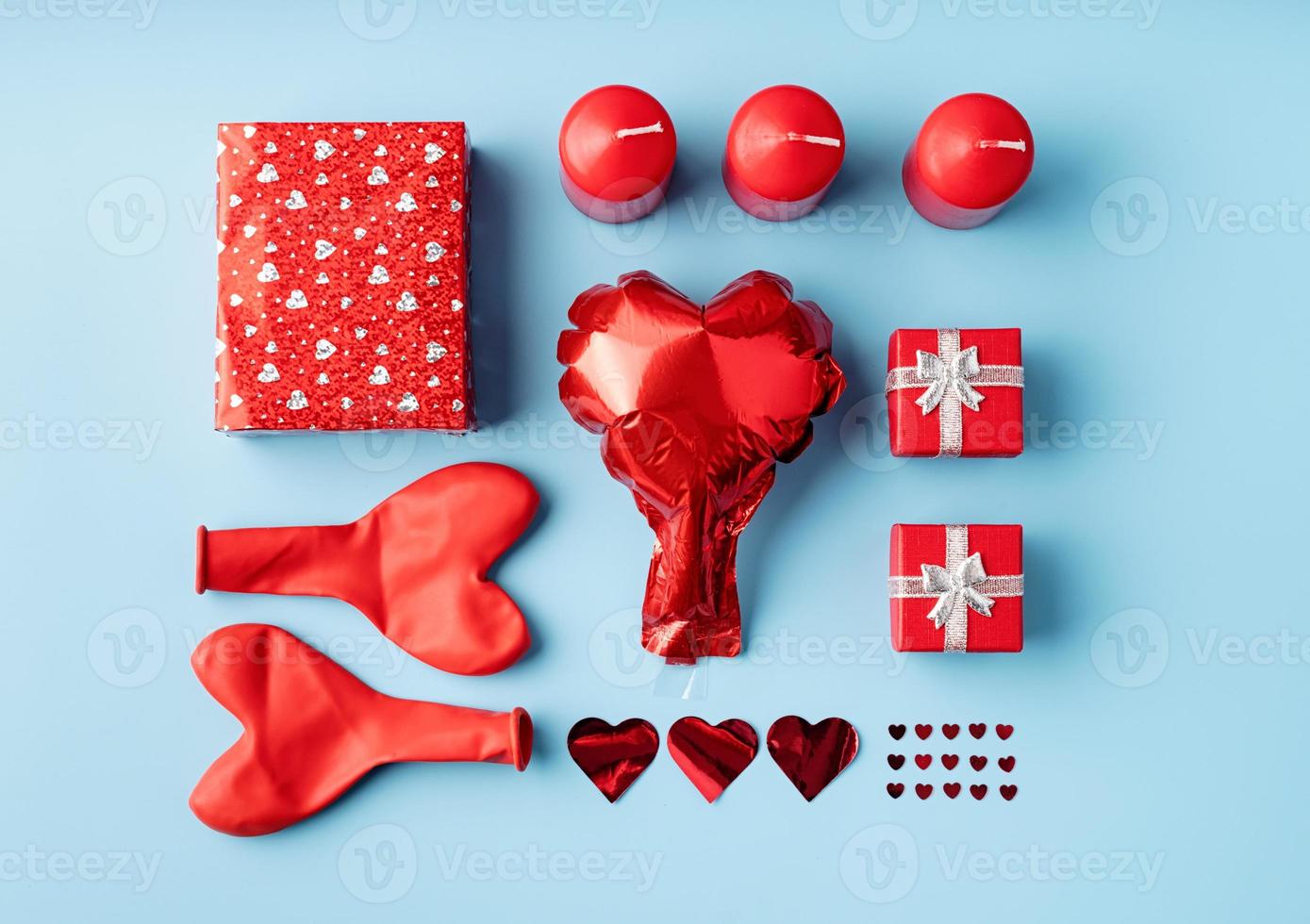 Valentines Day knolling objects decorations photo