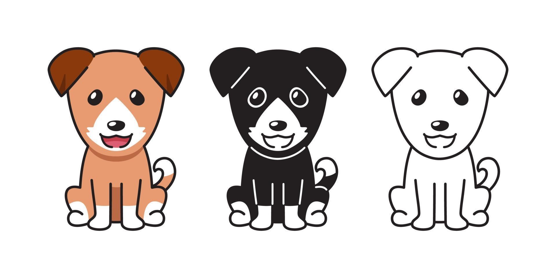 Vector cartoon set of dog