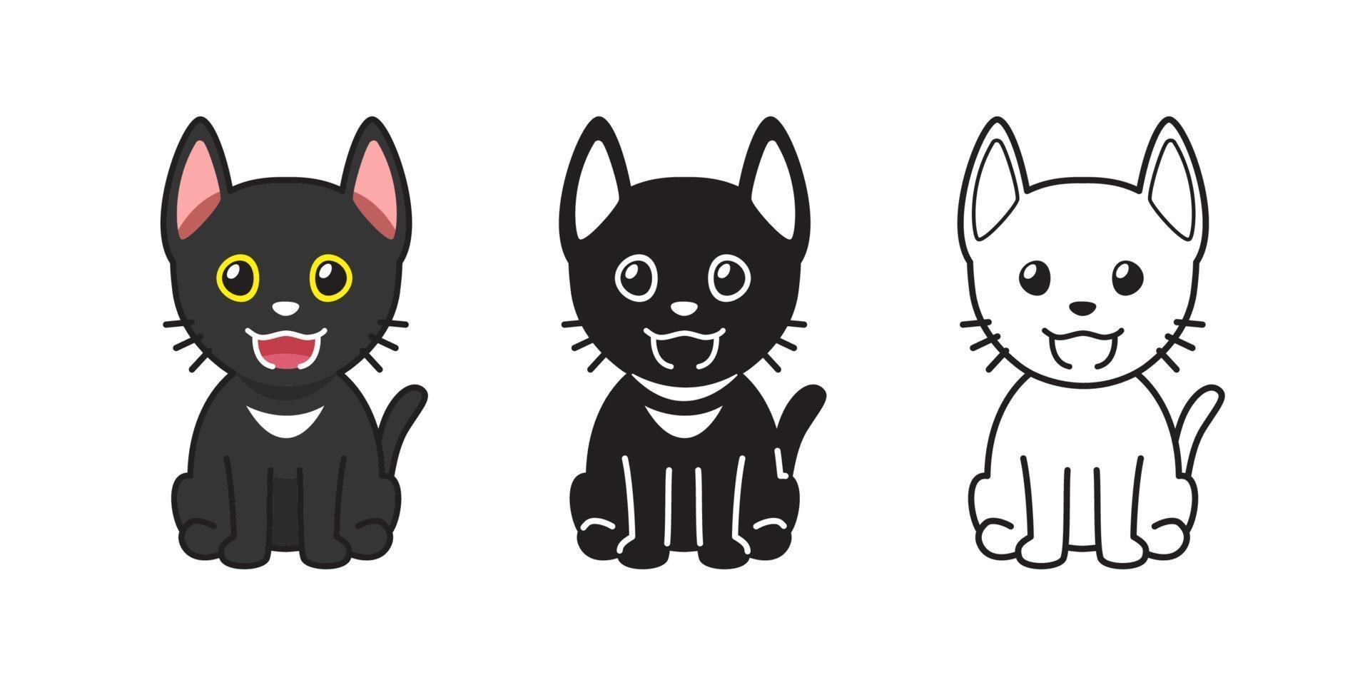 conjunto de personaje de vector de dibujos animados lindo gato