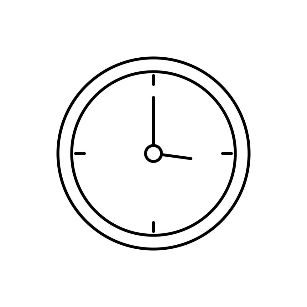 clock wall time line style icon vector