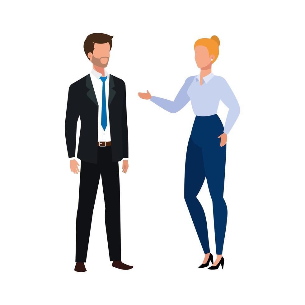 pareja de negocios elegante personaje de avatar vector