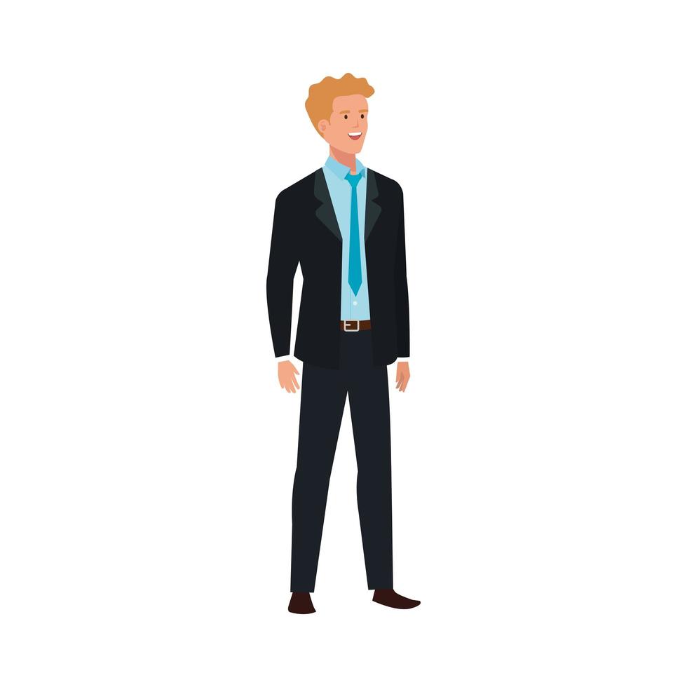 empresario elegante avatar personaje icono vector