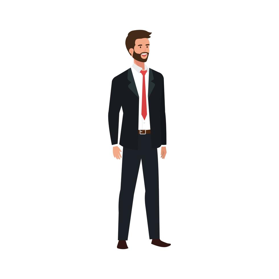 empresario elegante avatar personaje icono vector