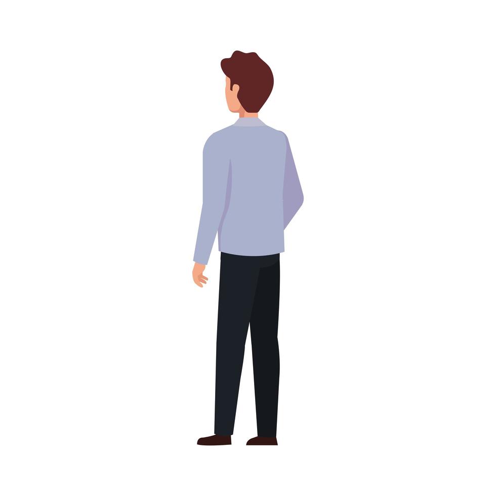back businessman elegant avatar character icon vector