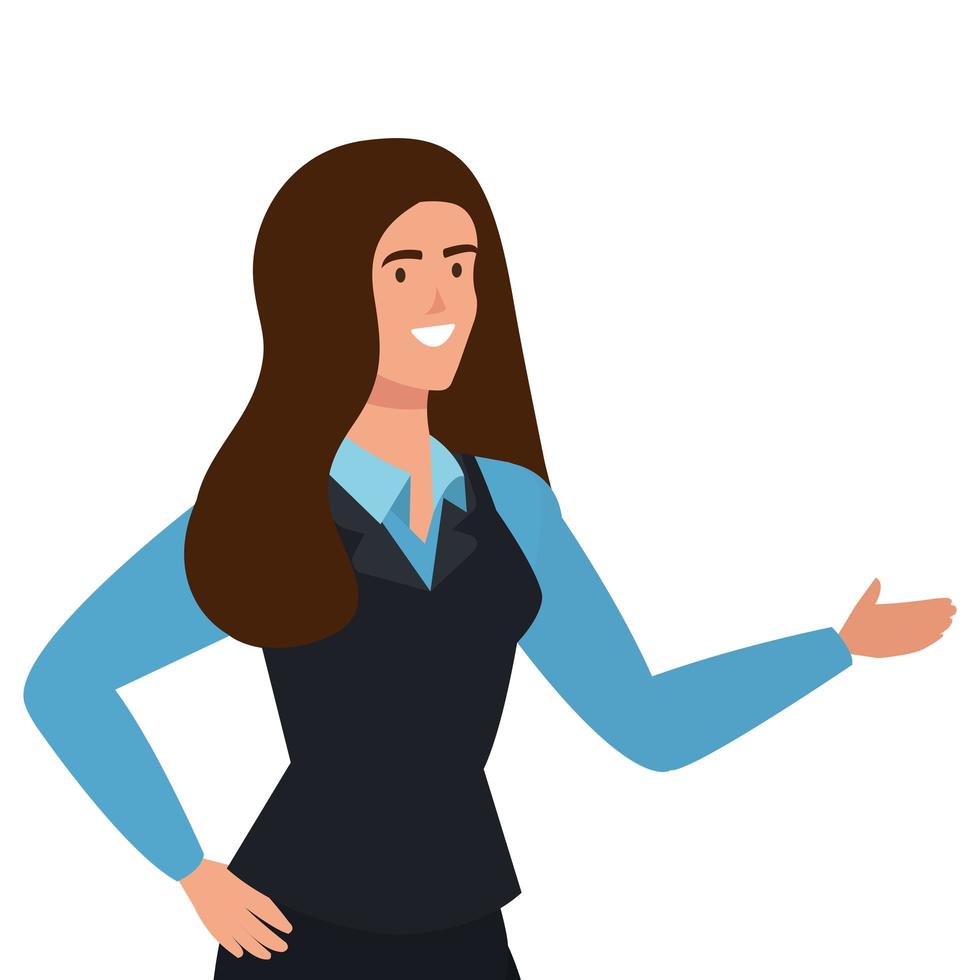 business woman elegant avatar character vector