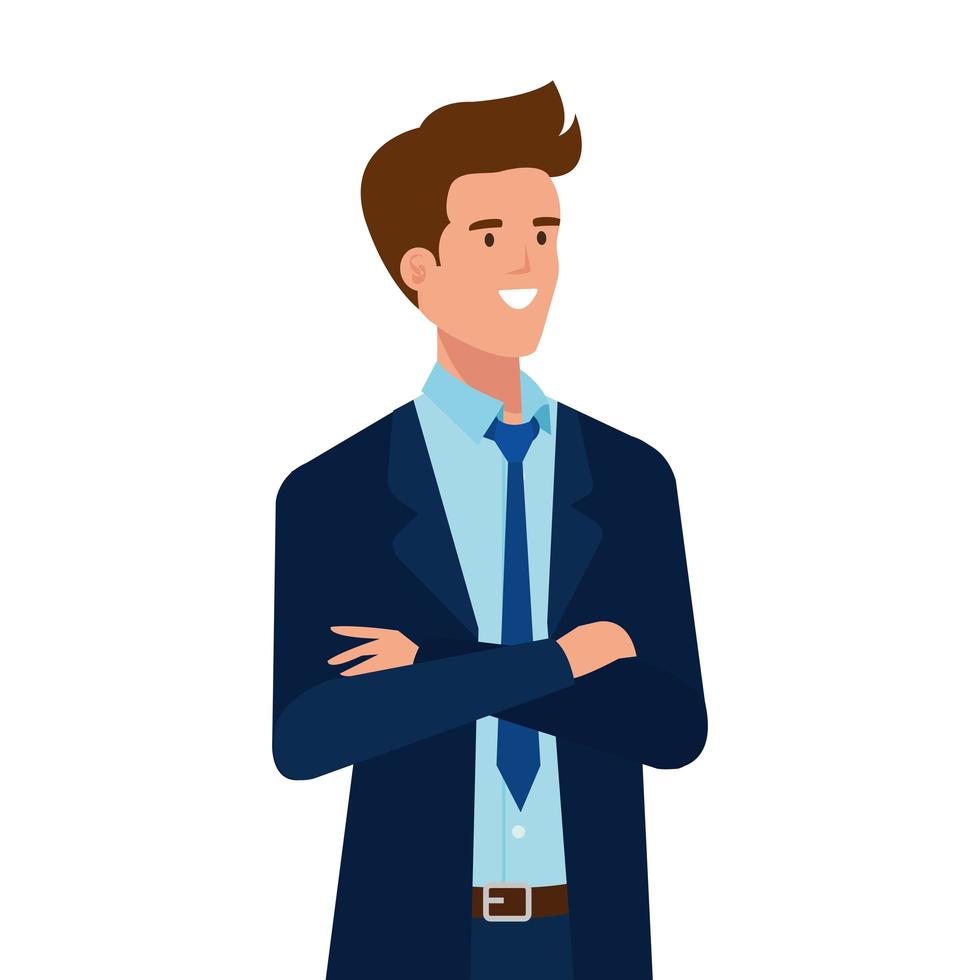 businessman elegant avatar character icon vector