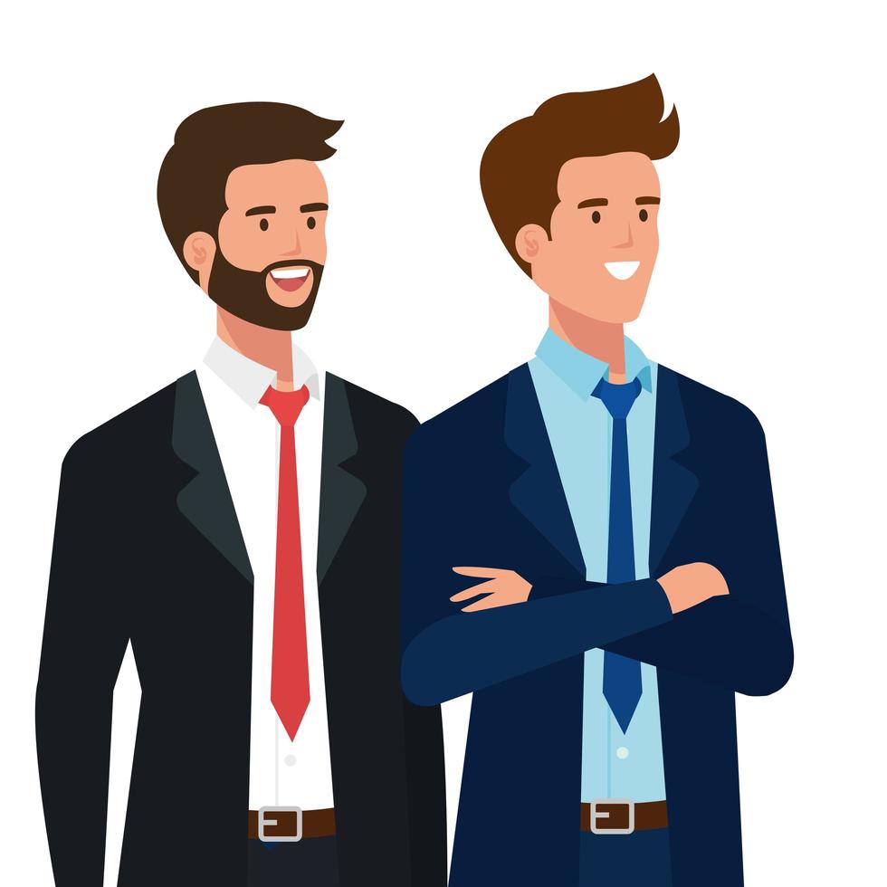 businessmen elegant avatar character icon vector