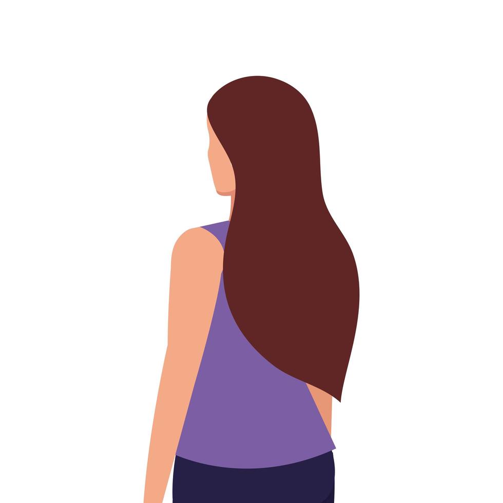 espalda mujer de negocios elegante avatar personaje vector