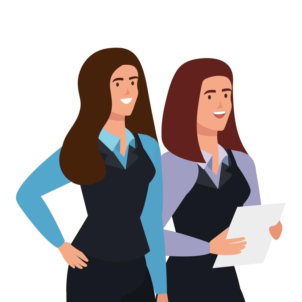 business women elegant avatar character vector
