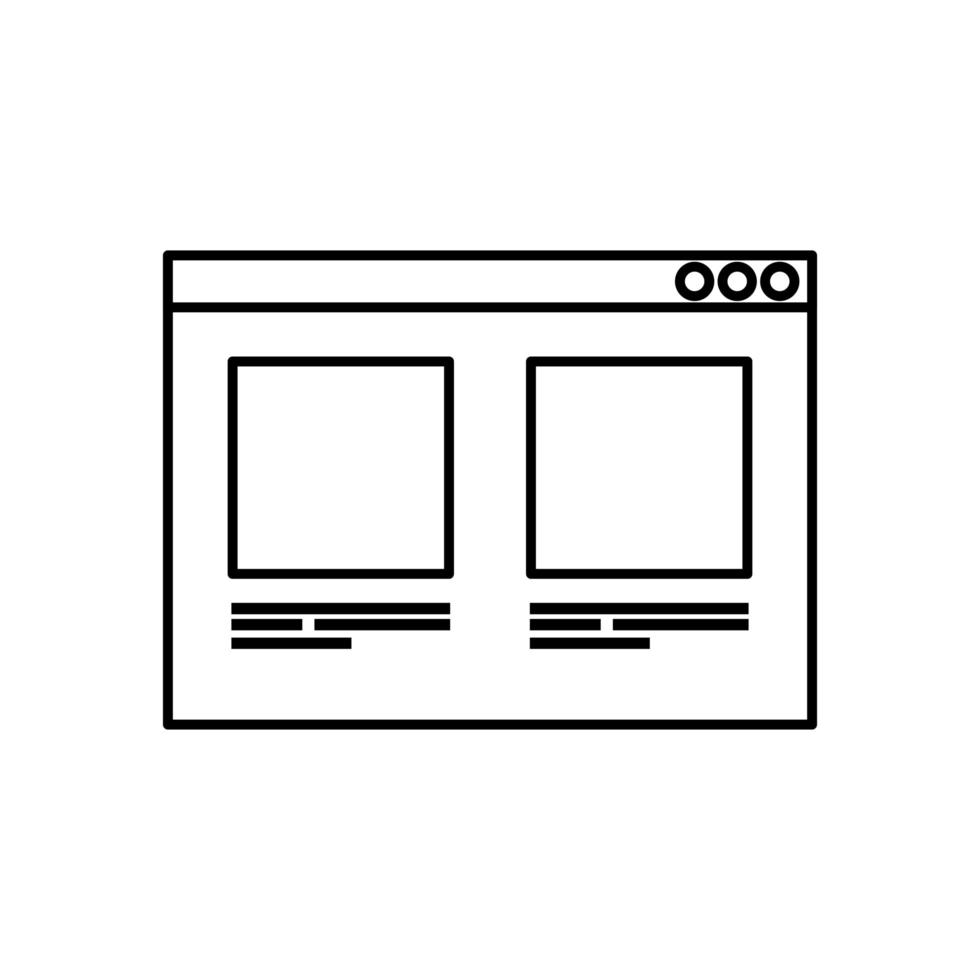 web page template line style icon vector