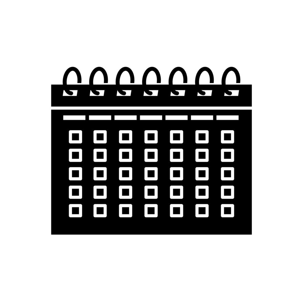 silhouette of calendar reminder date isolated icon vector