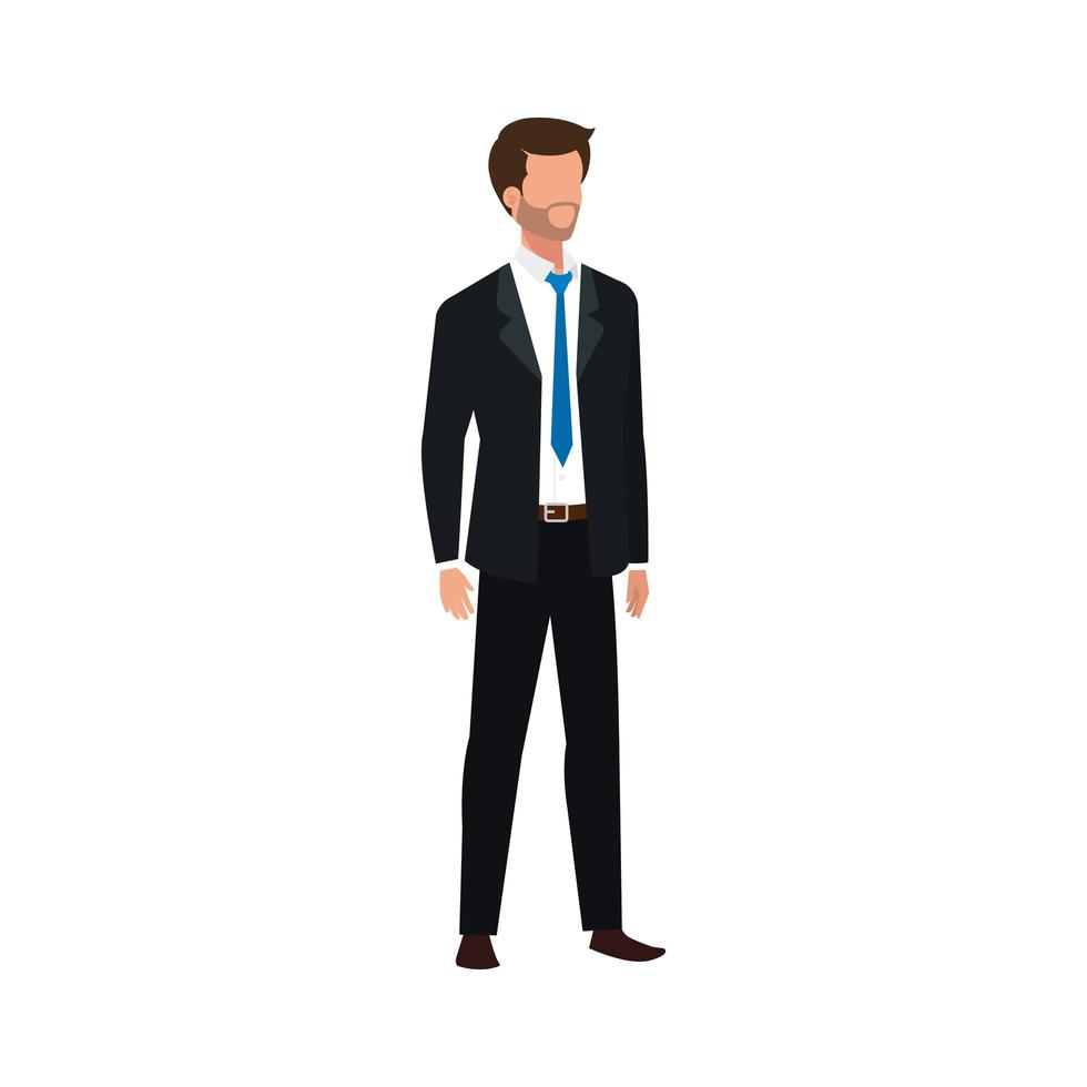 businessman elegant avatar character icon vector