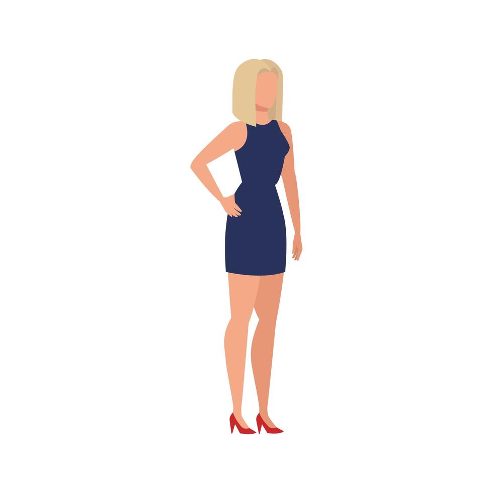 mujer de negocios elegante personaje avatar vector