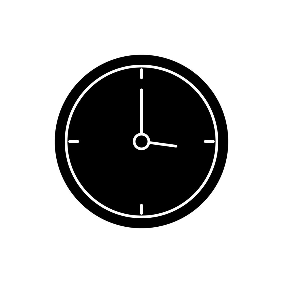 silhouette of clock wall time isolated icon vector