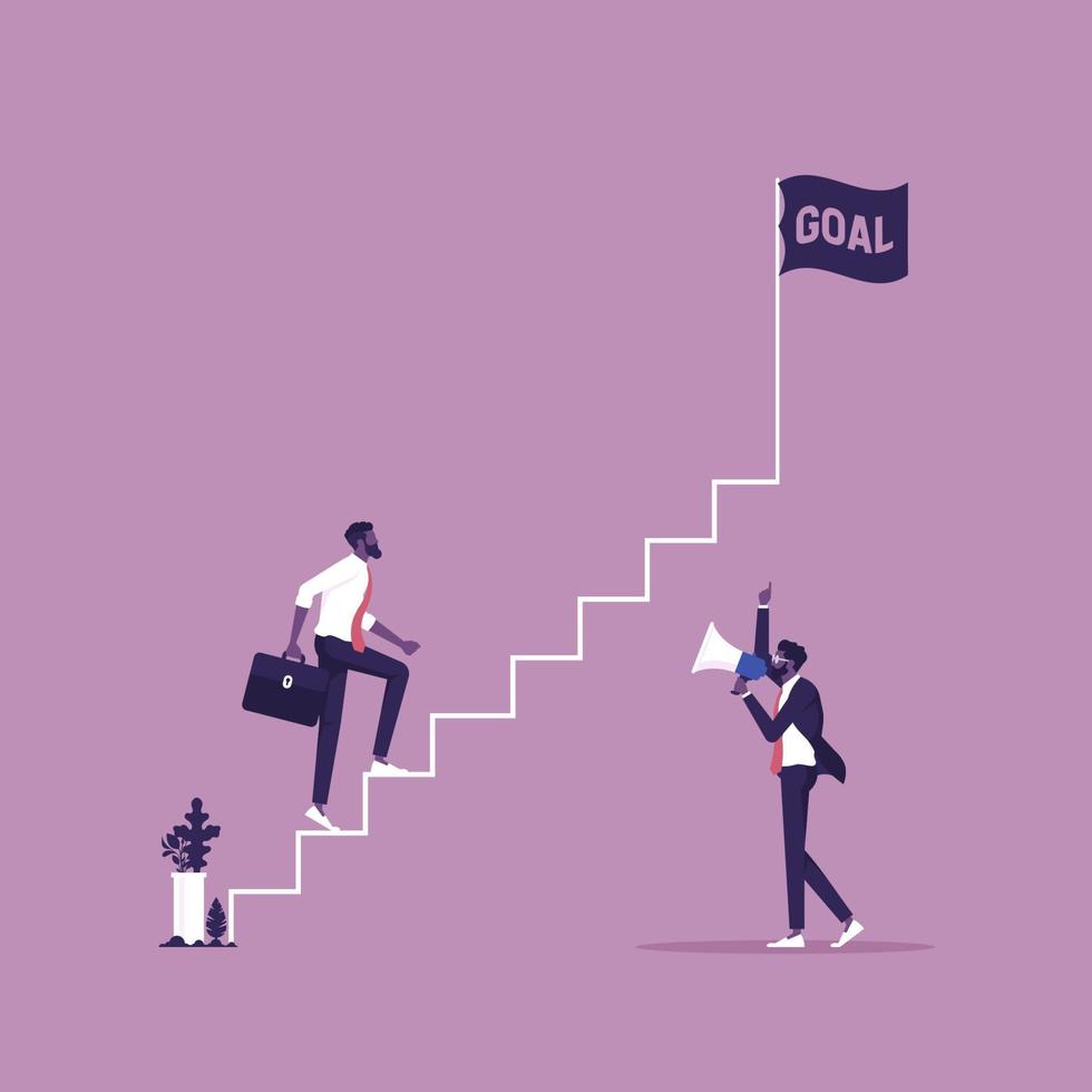 Consultant or Coaching give a motivation to growth concept vector