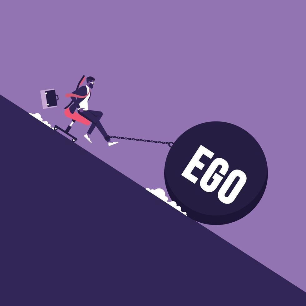 concepto de negocio de ego y egoísmo vector