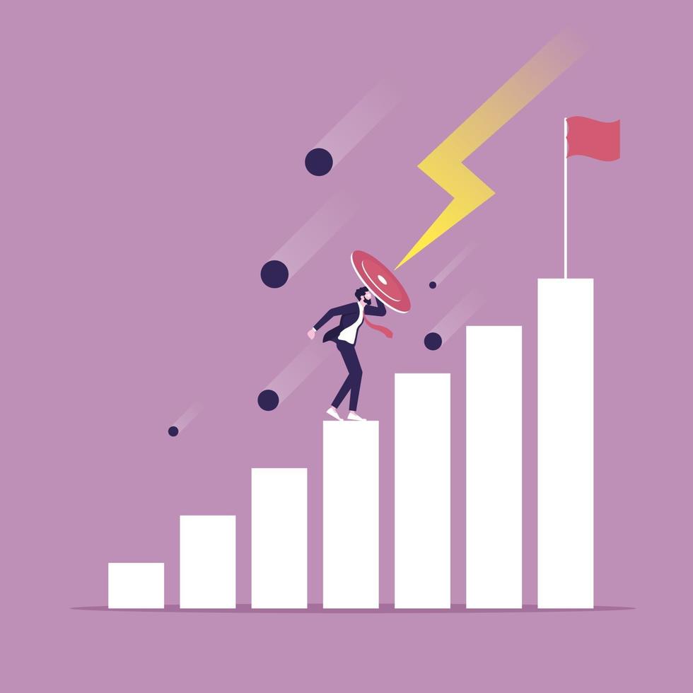 Business Hurdle on way vector concept
