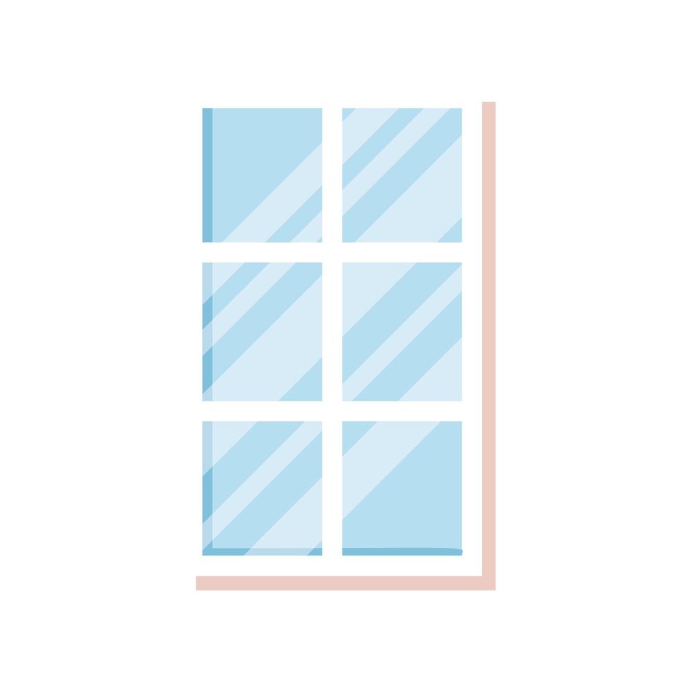 windows glass house isolated icon vector