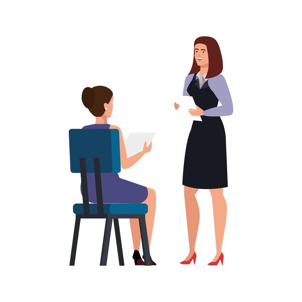 business women talking isolated icon vector