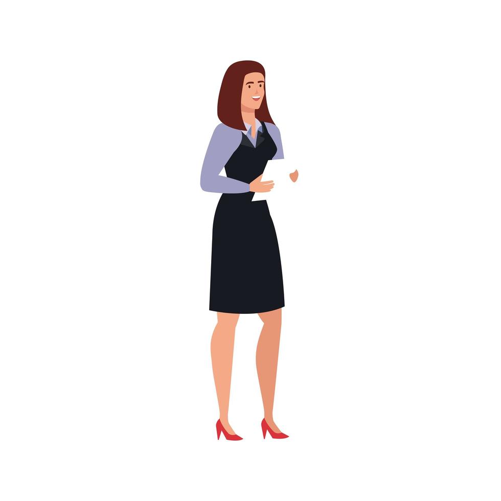 mujer de negocios elegante personaje avatar vector