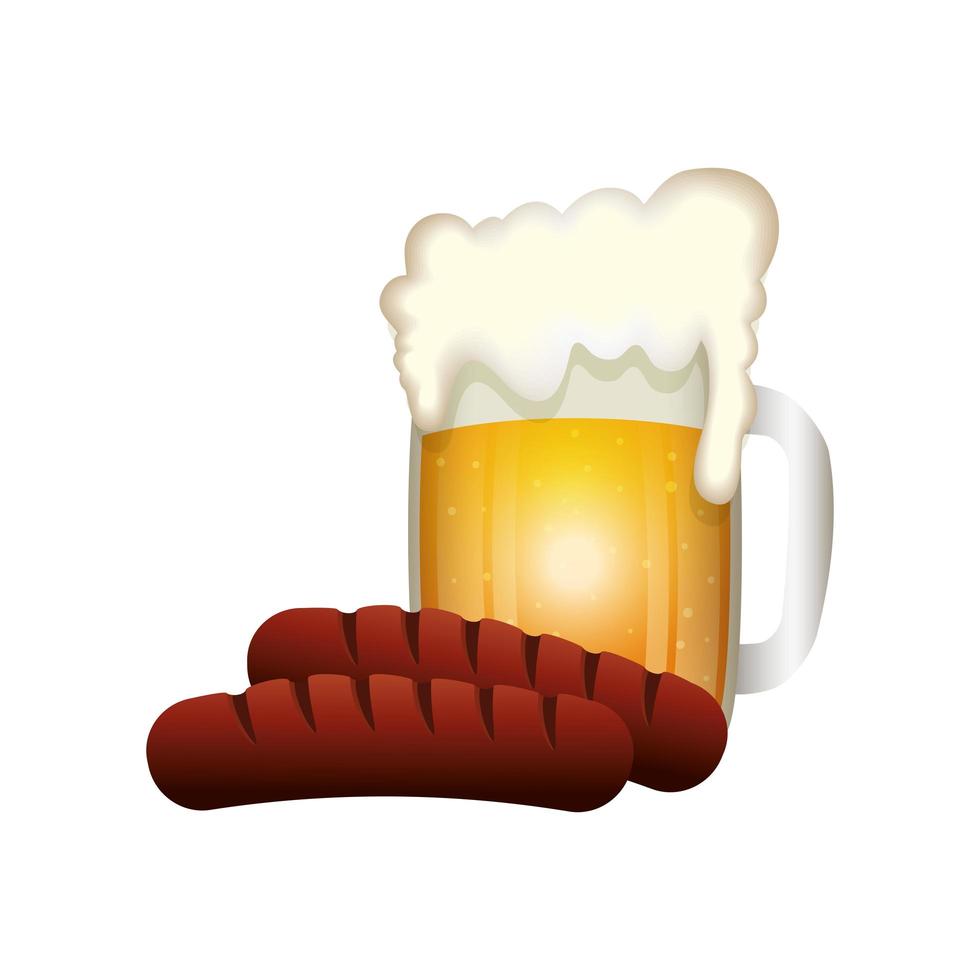 Oktoberfest beer and sausage vector design