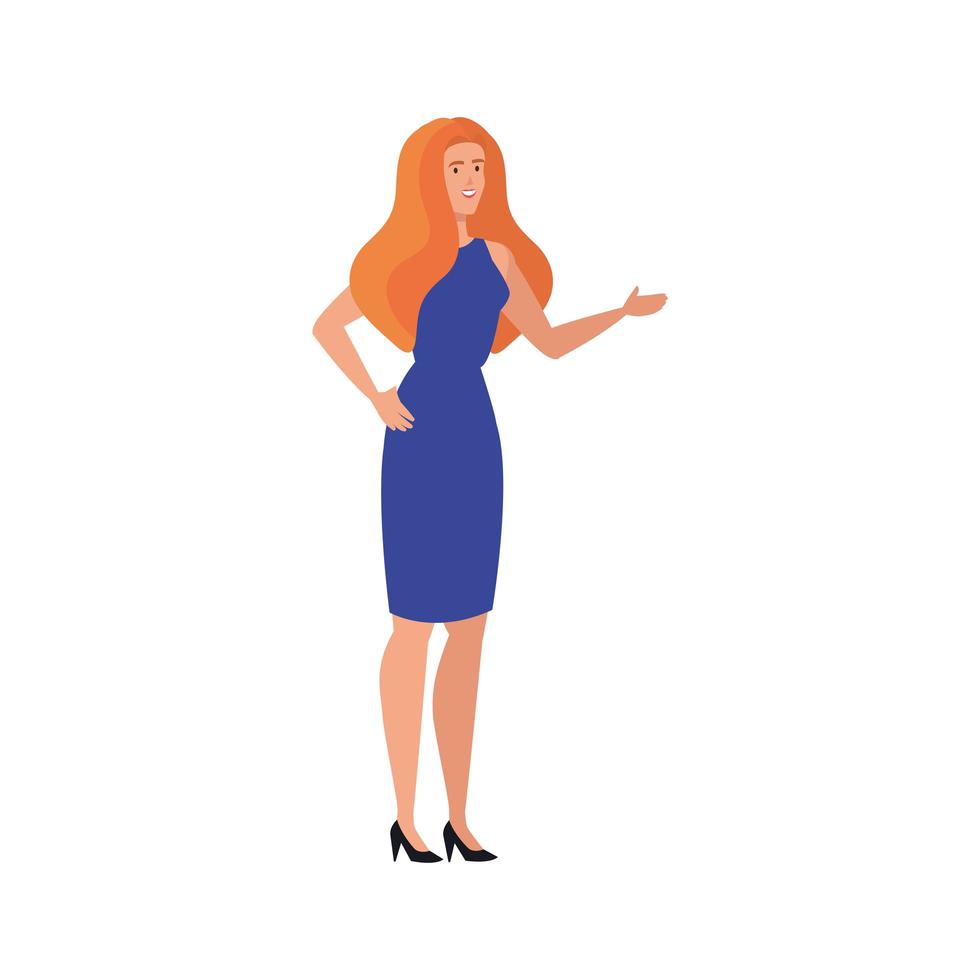 mujer de negocios elegante personaje avatar vector