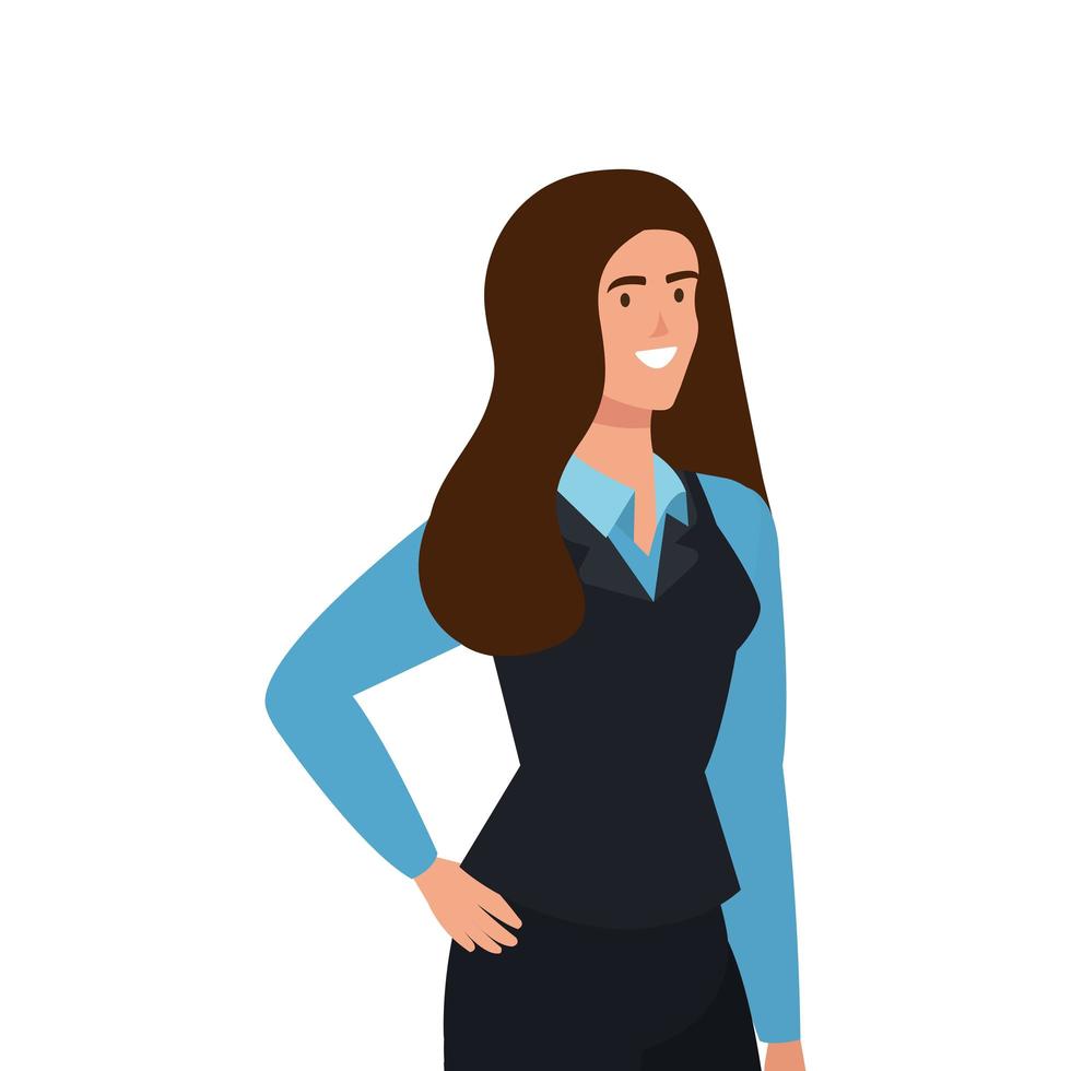 business woman elegant avatar character vector