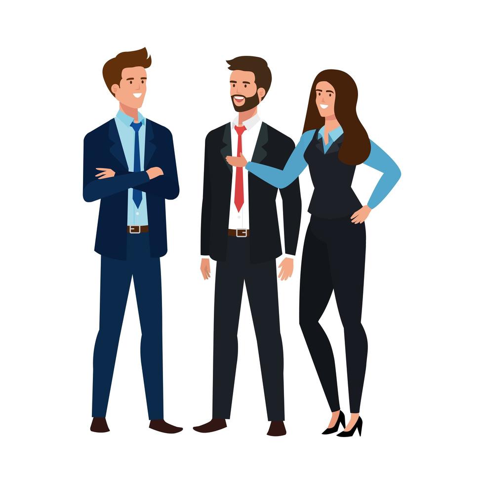 business people meeting avatar character vector