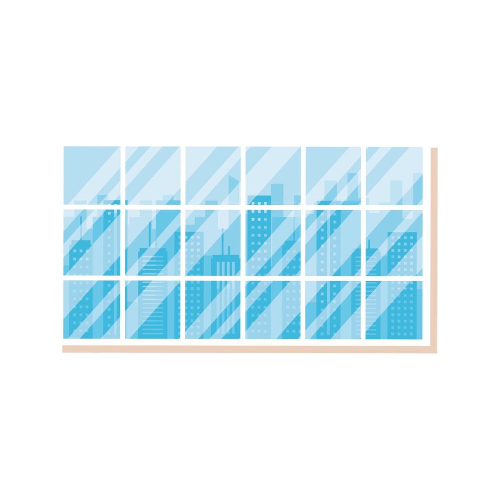 windows glass house isolated icon vector