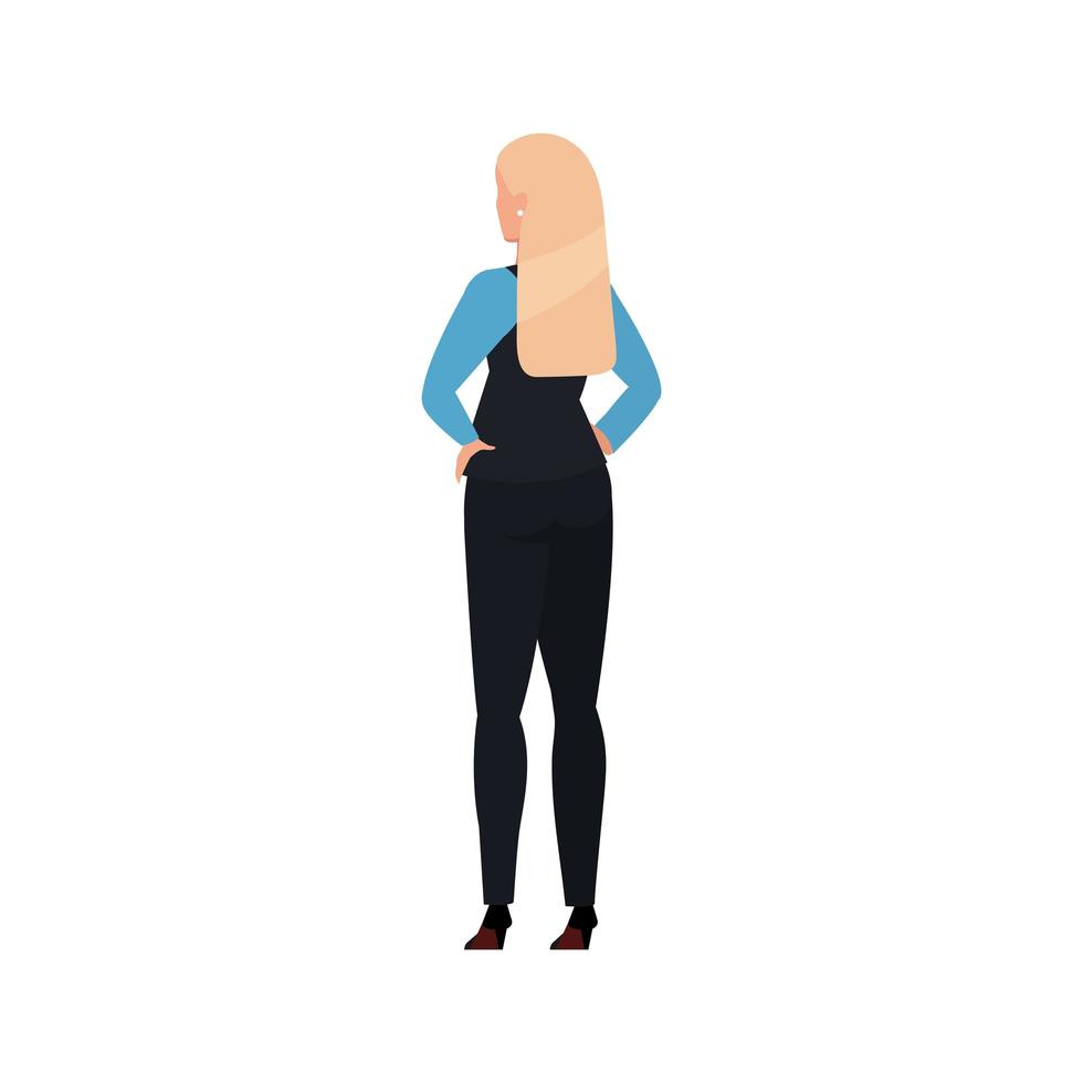 espalda mujer de negocios elegante avatar personaje vector
