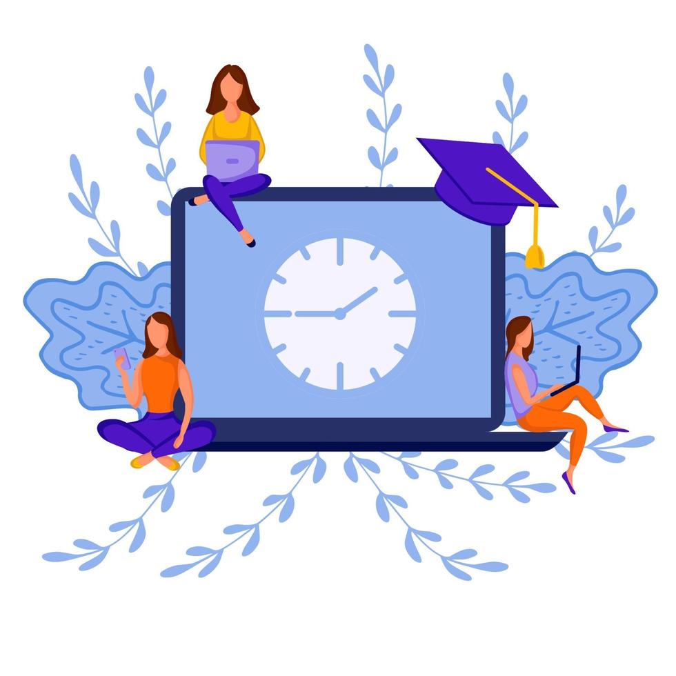e-learning, online, laptop vector
