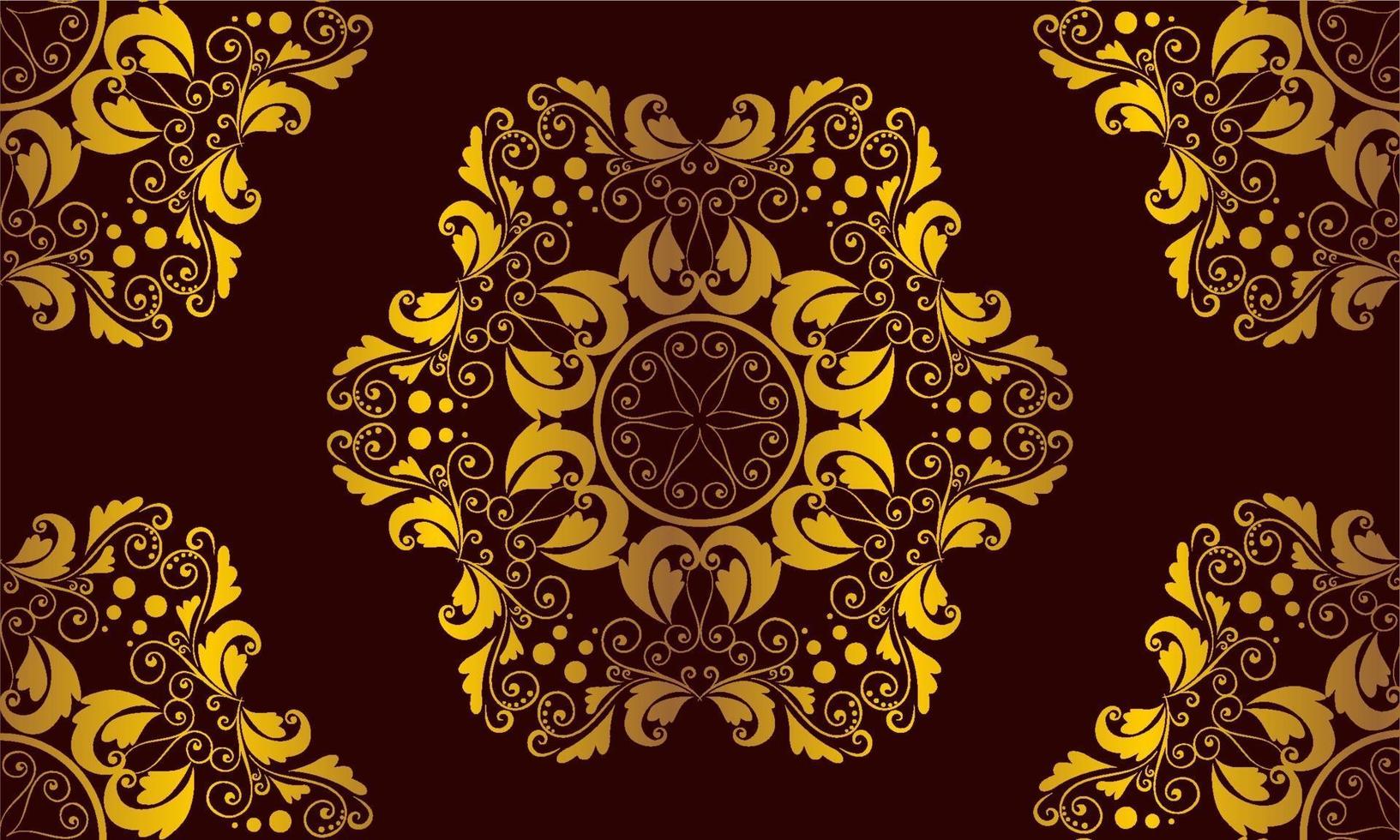 Mandala with floral ornament vector