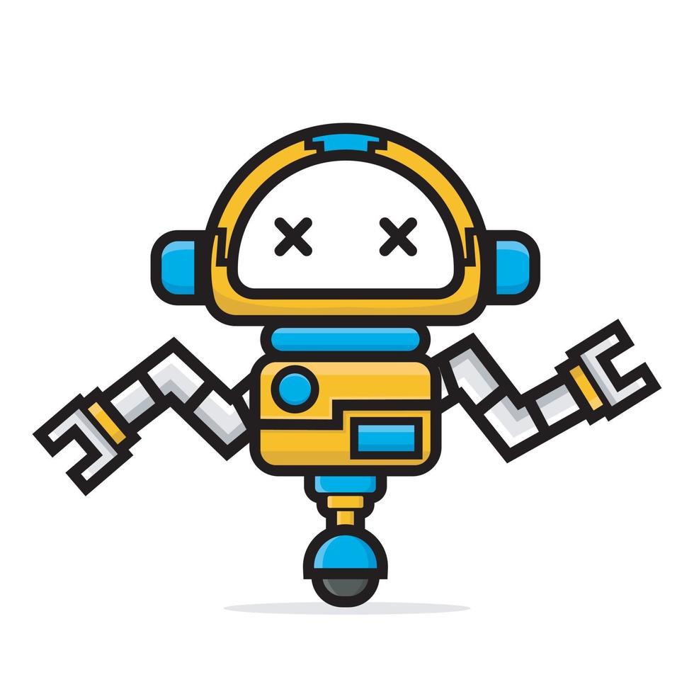 Cute characters robot error and crash vector