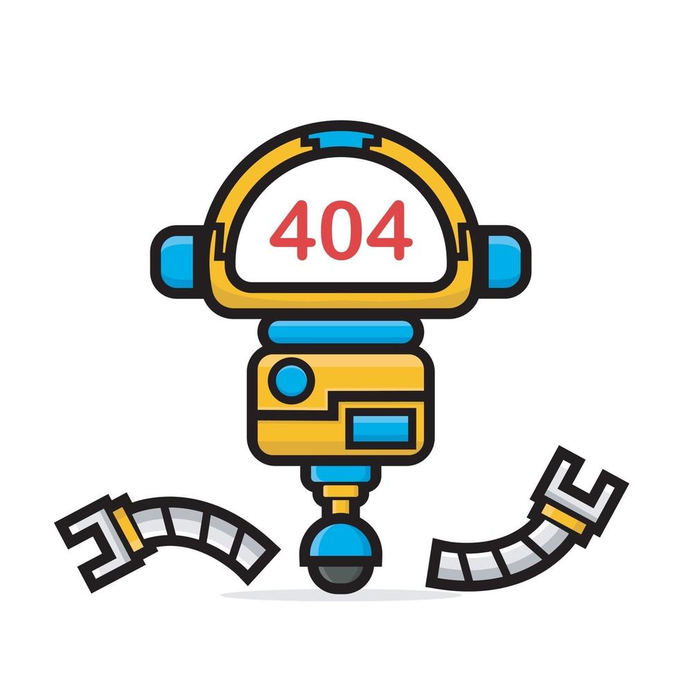 Cute characters robot error and crash vector