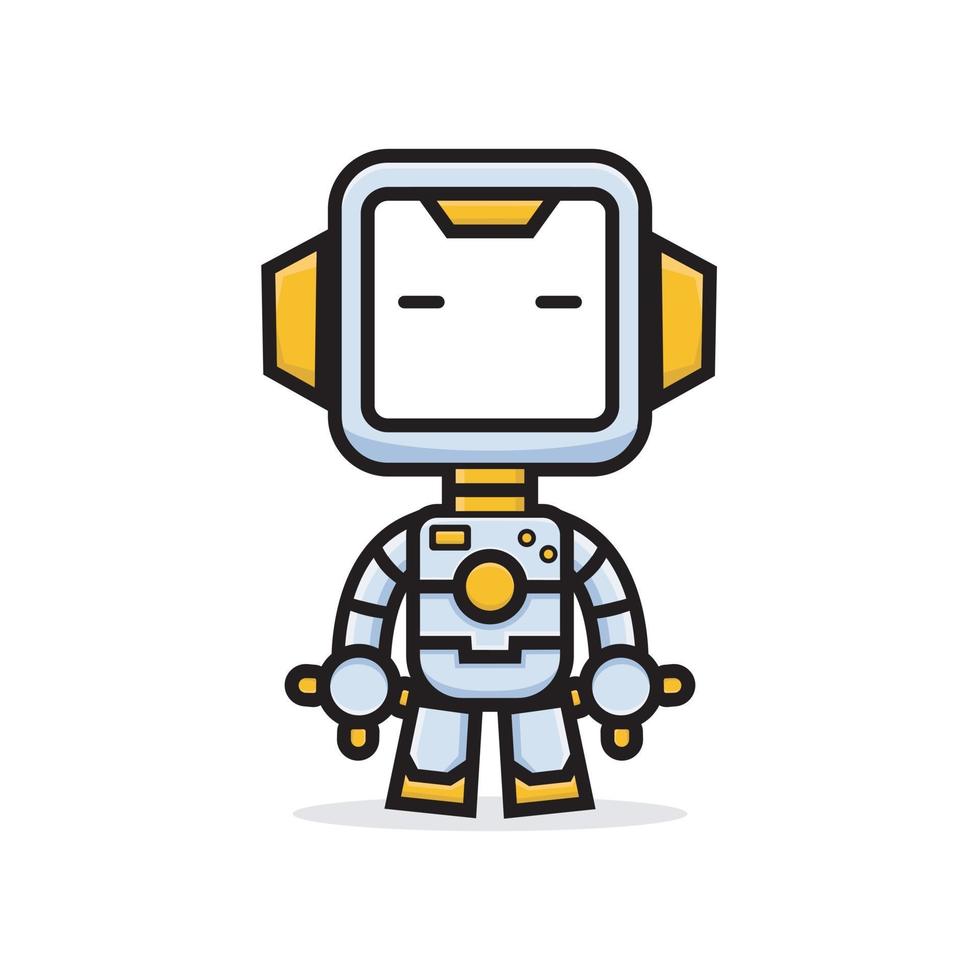 simpáticos personajes amigables robot dormir vector