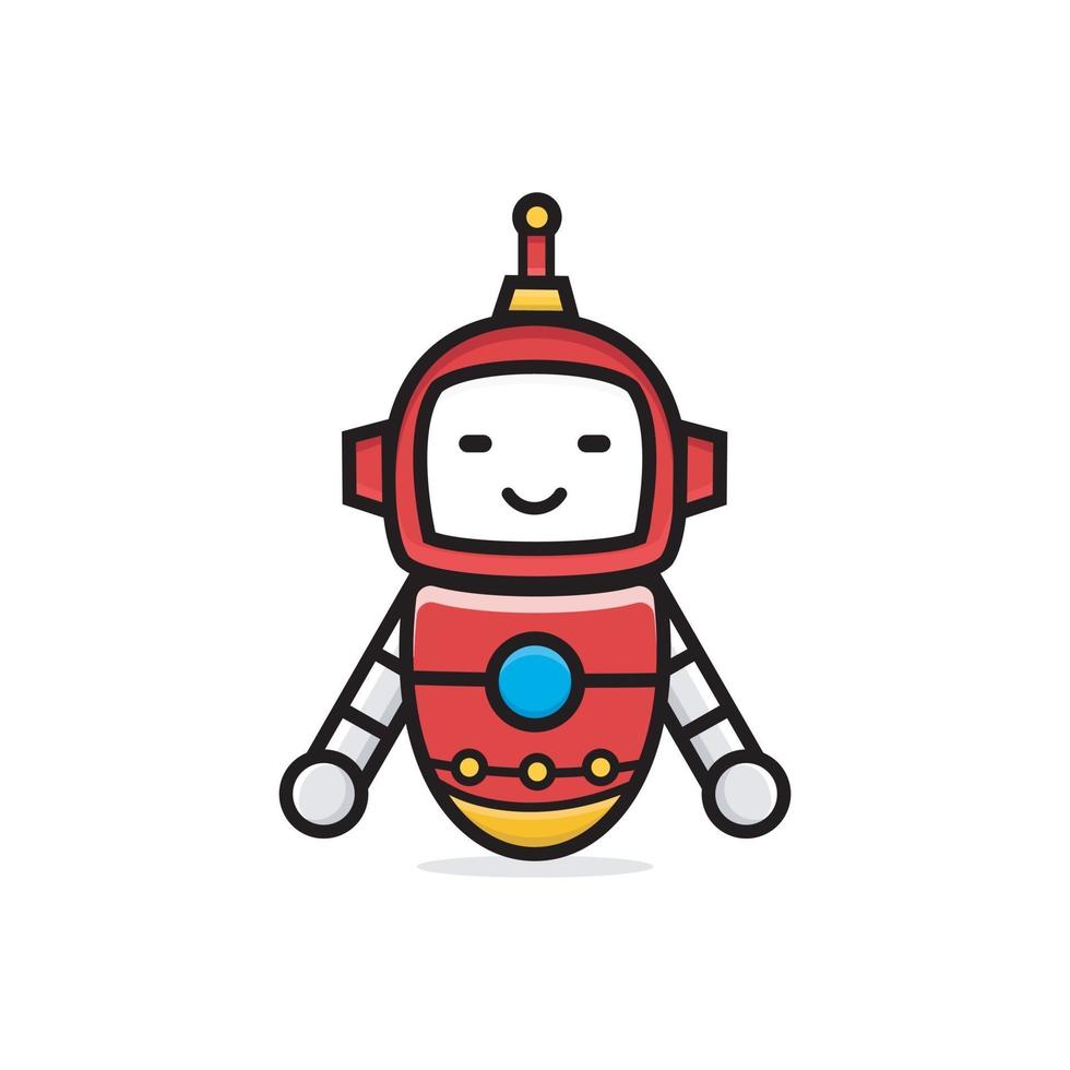 Cute characters friendly robot sleep vector