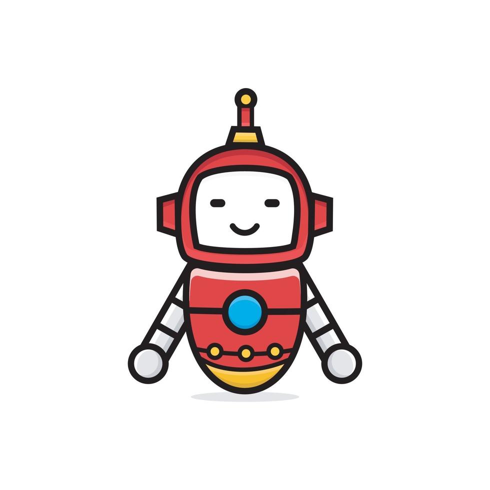 Cute characters friendly robot sleep vector