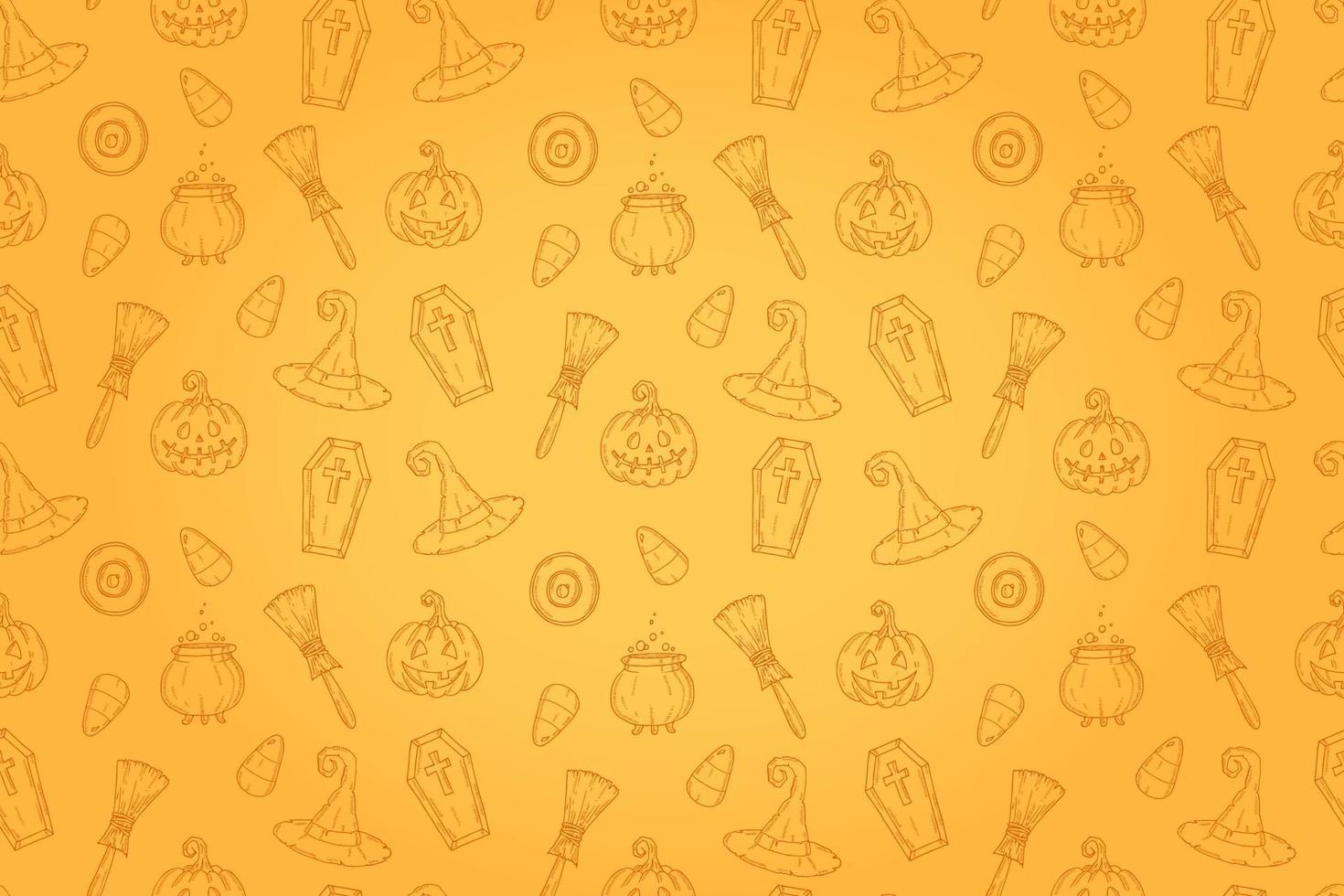 Seamless pattern with Halloween icons.  P vector