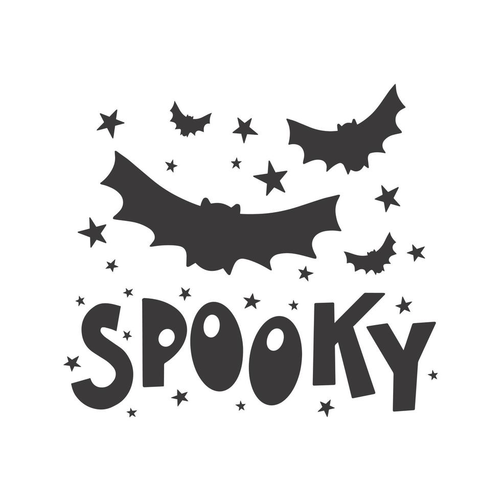 Halloween , spooky - Silhouette Text  Hand drawn creative calligraphy vector