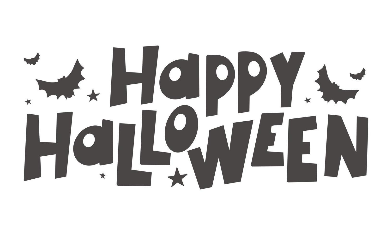 feliz halloween - silueta texto dibujado a mano caligrafía creativa vector