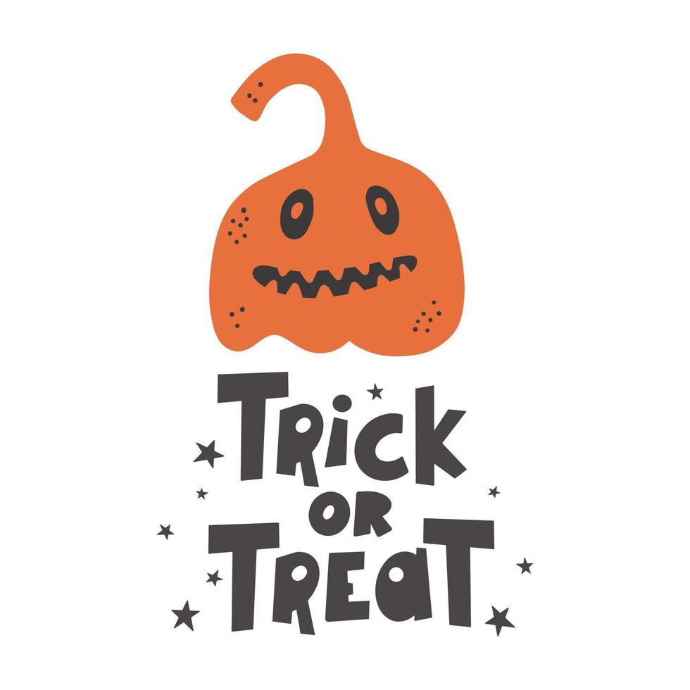 truco o trato. silueta de halloween escena de halloween iconos de calabaza vector