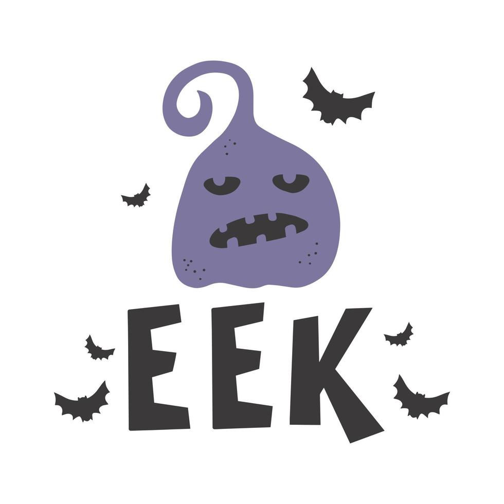 Halloween  Eek - Silhouette Text Banner Hand drawn creative vector