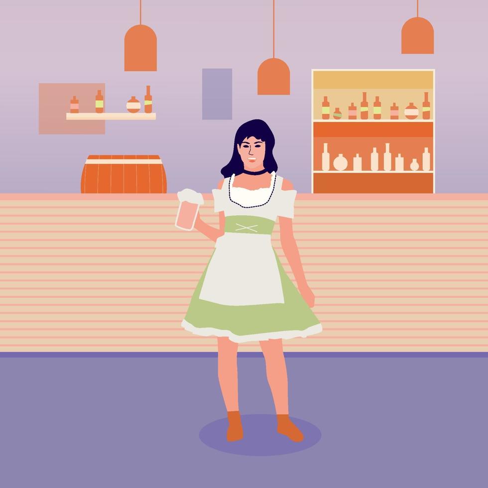 oktoberfest character illustrated background vector