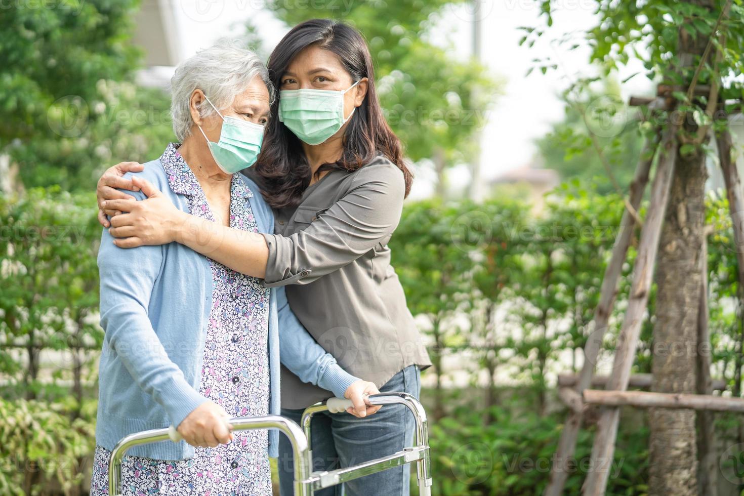 Mature woman with helper photo