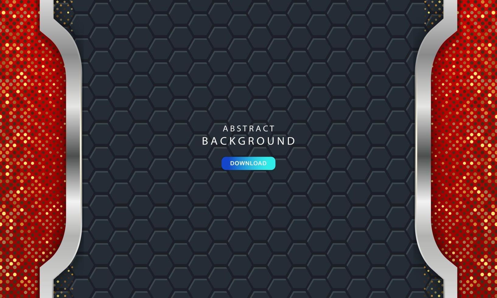 Luxurious dark background with carbon fiber hexagon texture vector