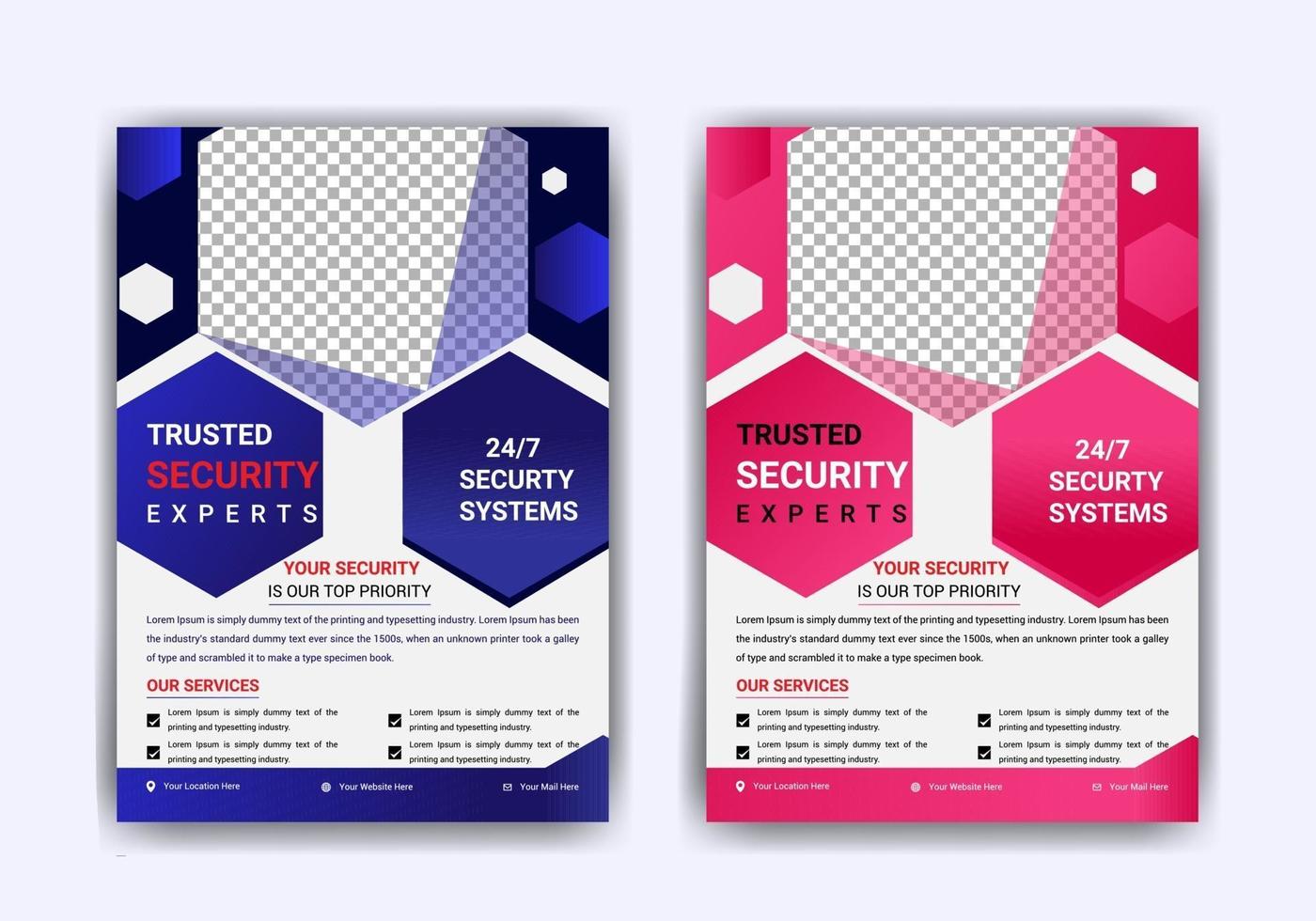 Flyer security services template vector